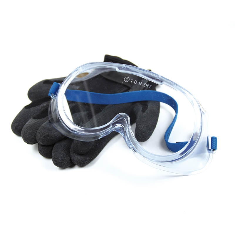 Set containing refrigerant protective gloves and safety goggles